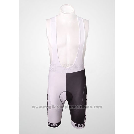 2010 Abbigliamento Ciclismo Rock Racing Nero e Bianco Manica Corta e Salopette